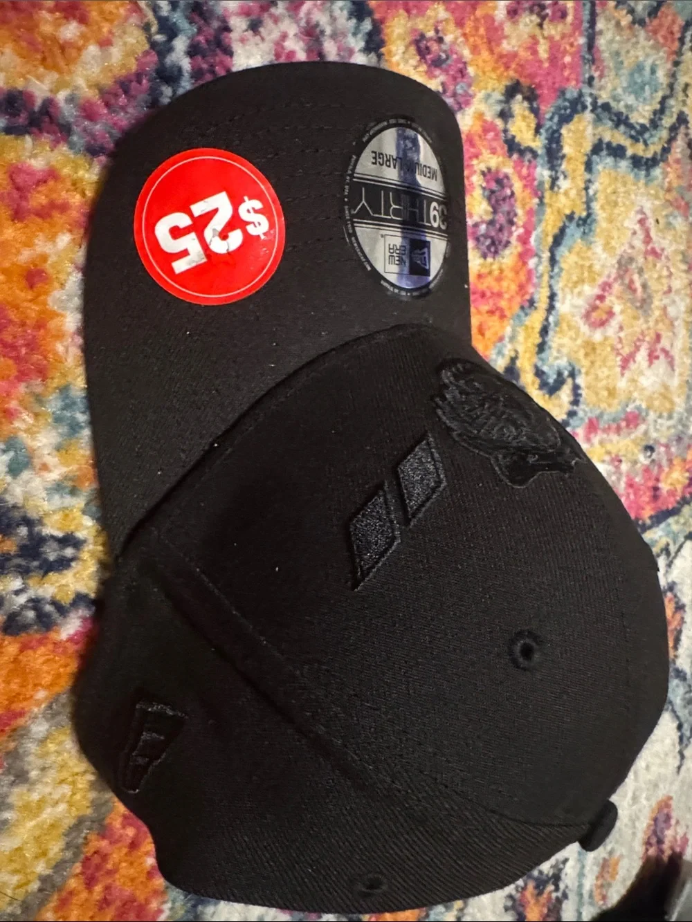New Era Black Embroidered Tiger Logo 39THIRTY Cap
